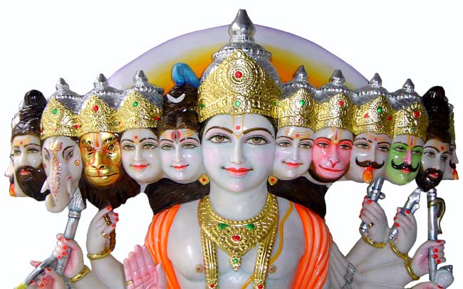 Lord Krishna in Virat Rupa-Marble Sculpture 48"