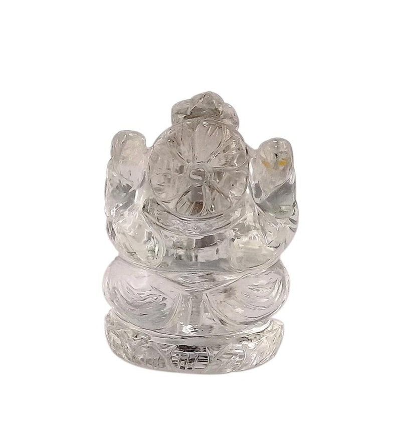 Precious Ganesha Quartz Crystal Statue 2.50"