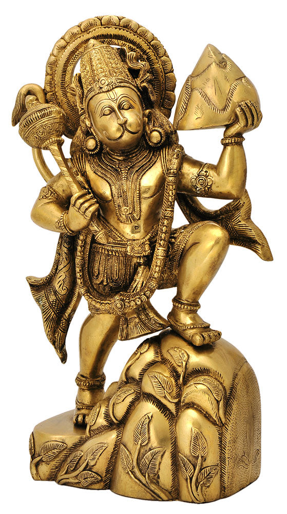 Veer Hanuman Ji Brass Sculpture 16.50"