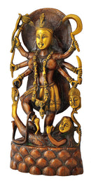 Goddess Kali Maa Brass Figure 14.50"