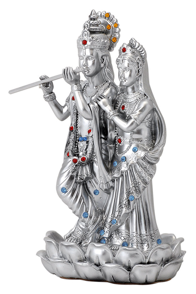 Lord Krishna with Radha Standing on Lotus