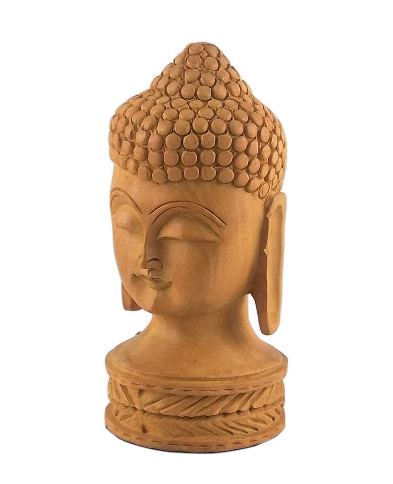 Gautam Buddha Carved Wooden Head
