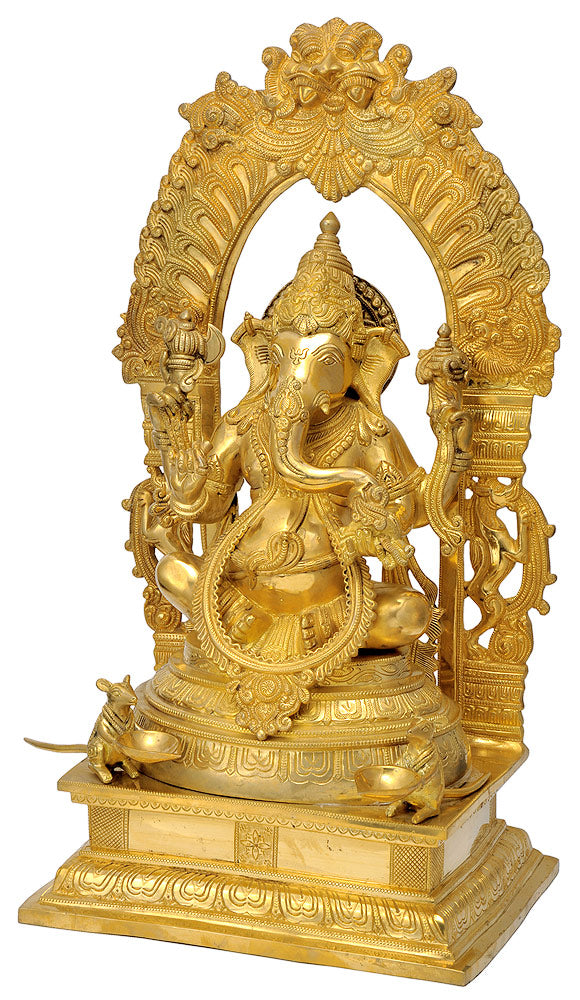 Lord Ganpati Maharaj Brass Statue