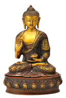 Buddha Figurine with Carved Robe Depicting His Life