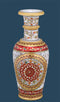 Marble Vase with Jali Cut and Kundan Work