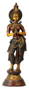 Namaste Welcome Lady Brass Sculpture