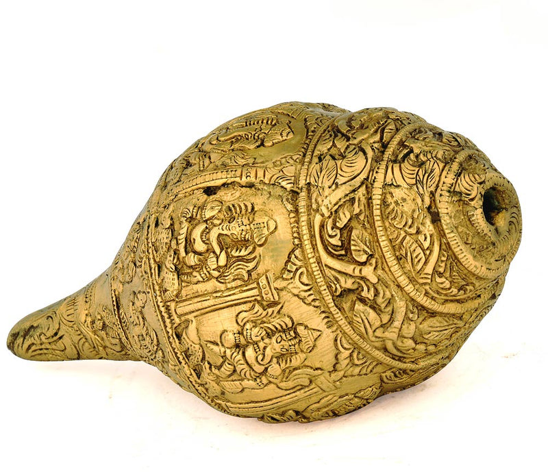 "Ganesha Conch" Fine Brass Statue