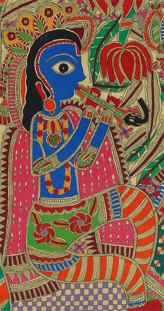 'His Mesmerizing Tunes' Painting of Radha Krishna