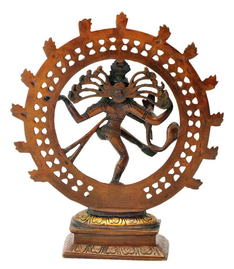 God Nataraj Brass Statue Golden Brown Finish