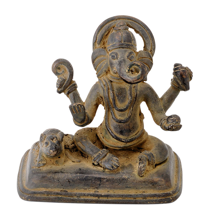 Unique Antiquated Lord Ganesha Folkart Statue