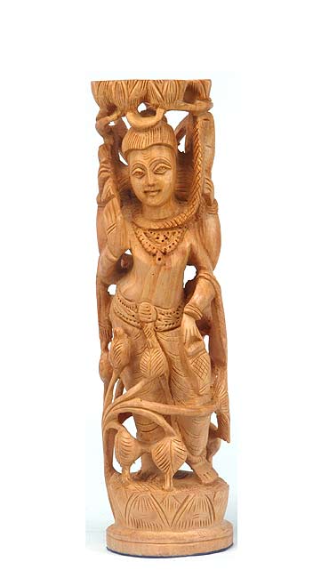 Standing Shiva - Wood Statue