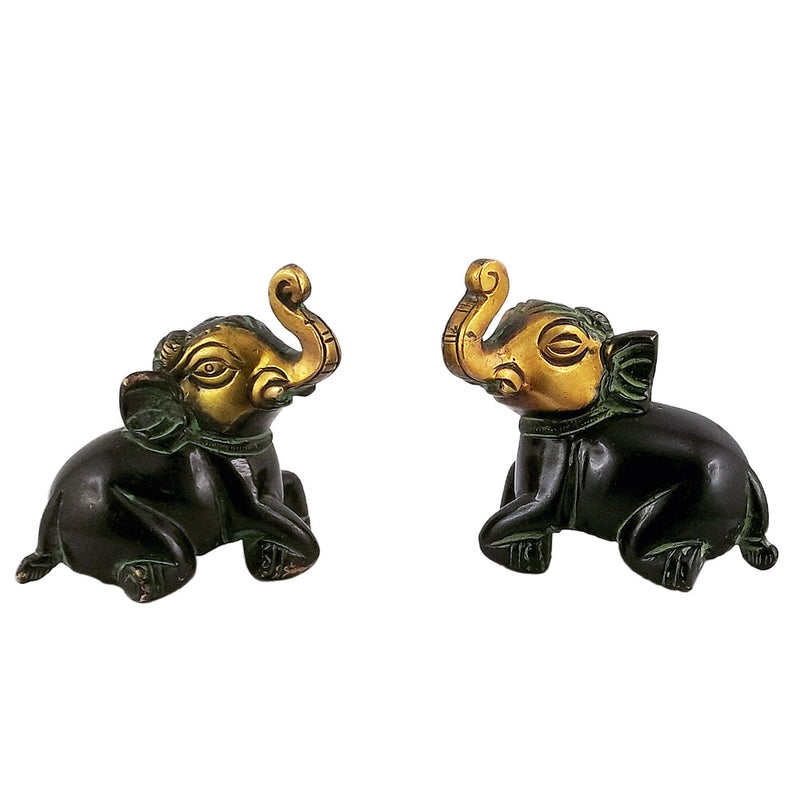 Brass Elephant Pair