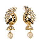 Beautiful Motif Gold Plated Dangle Earrings