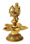Five Wick Peacock Brass Oil Lamp 5.25"