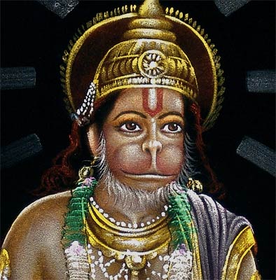 "Shri Ram Bhakta Hanuman" Velvet Painting