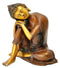 Relaxing Buddha Brass Decor Sculpture 7.50"