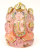Benevolent Lord Ganesha - Rose Quartz Statue