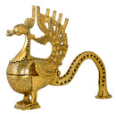 Brass Mayur Incense Burner Engraved Peacock
