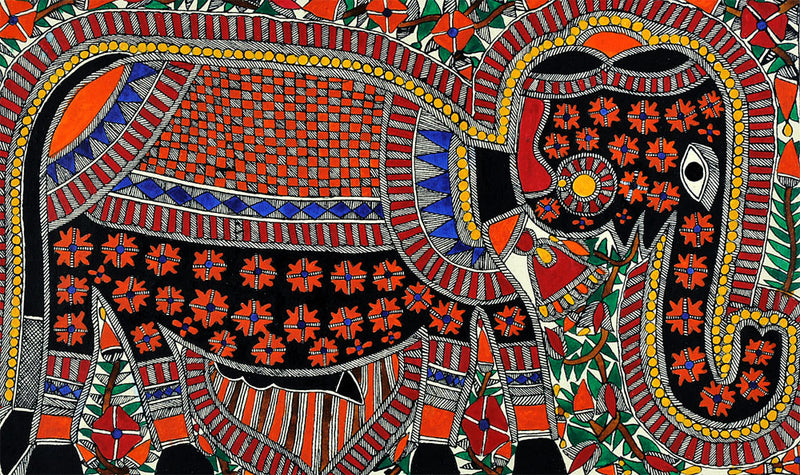 Indian Royal Elephant - Madhubani Art