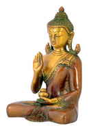 Buddha in Abhya Mudra - Brass Figurine 6"