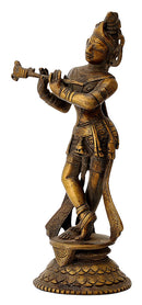 Murlimanohar Krishna Antique Finish Statue