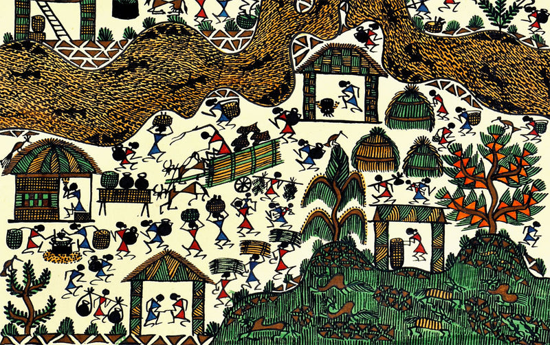 Daily Life Warli Painting