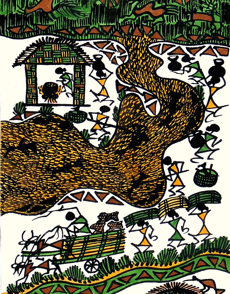 Good Morning - Warli Handmade Painting