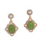 Pearl and Stone Studded Dangle Earring 'Emerald'
