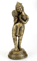 Tribal Brass Statue "Musician Lady"