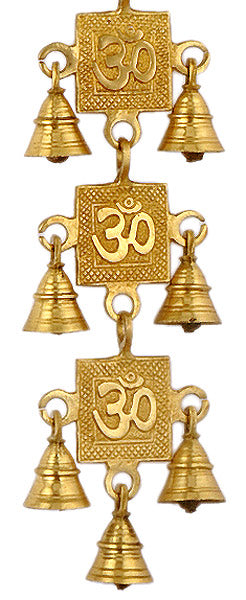 Auspicious Aum Brass Hanging Belt with Bells