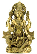 "Seated Lord Vishnu" Brass Statue