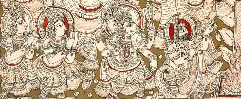 Vishnu and Laxmi Vivaha (Marriage) Kalamkari Painting