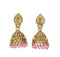 Shining Golden Jhumi with Pink Beads