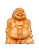 Laughing Buddha - Wooden Sculpture