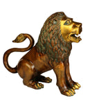 Pair Lion Sculptures in Brass 13.50"