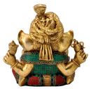 Beautiful Ornate Ganesha Wearing Turban Brass Statue