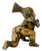 Brass Crawling Baby Krishna Sculpture in Antique Bronze Finish
