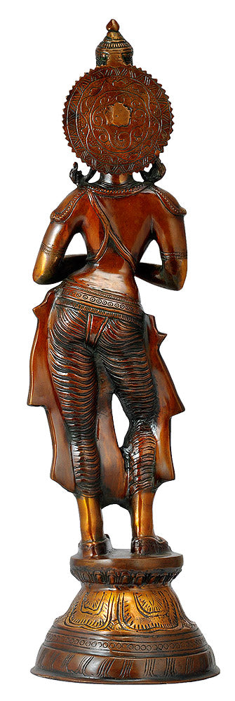 Namaste Welcome Lady Brass Sculpture