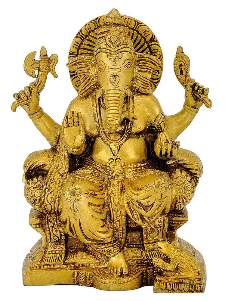 Lord Ganpati Seated on Throne