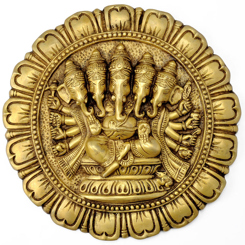 Panchmukhi Ganesha Wall Plaque 11.5"