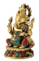 Seated Chaturbhuja Ganesh 9.50"