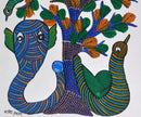 Snake and His Prey - Gond Tribal Painting