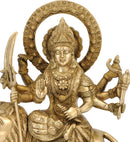 Ashtabhuja Durga - Brass Statue 12"