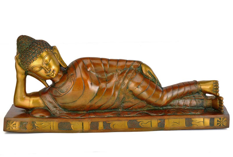 Brass Sculpture 'Buddha's Parinirvana'