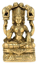 "Goddess Lakshmi Seated on Lotus" Brass Statue