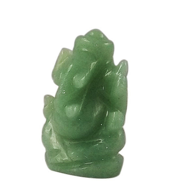 Ganadhipati Lord Vinayak - Aventurine Gemstone Statue