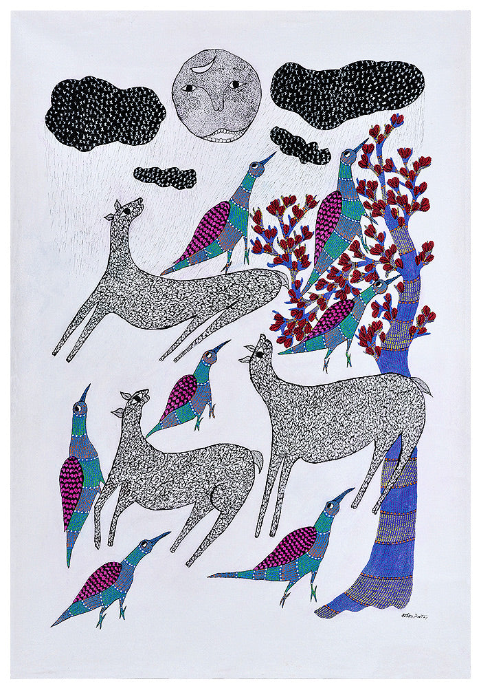 Rainy Day - Gond Tribal Art