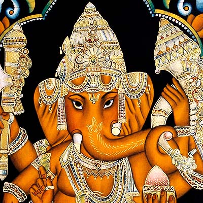 Benevolent God Ganesha - Batik Painting