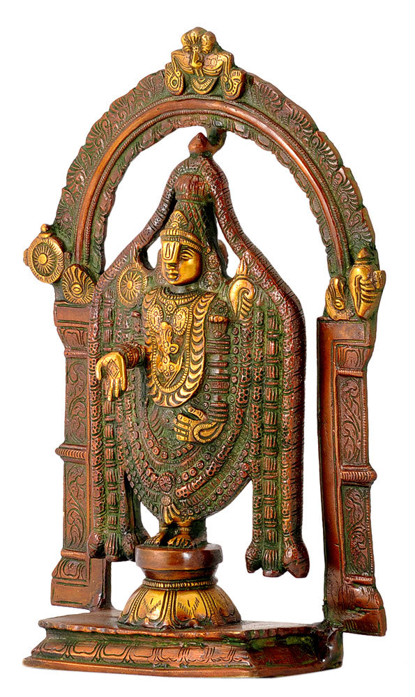 Lord Tirupati Balaji Brass Figurine 13"