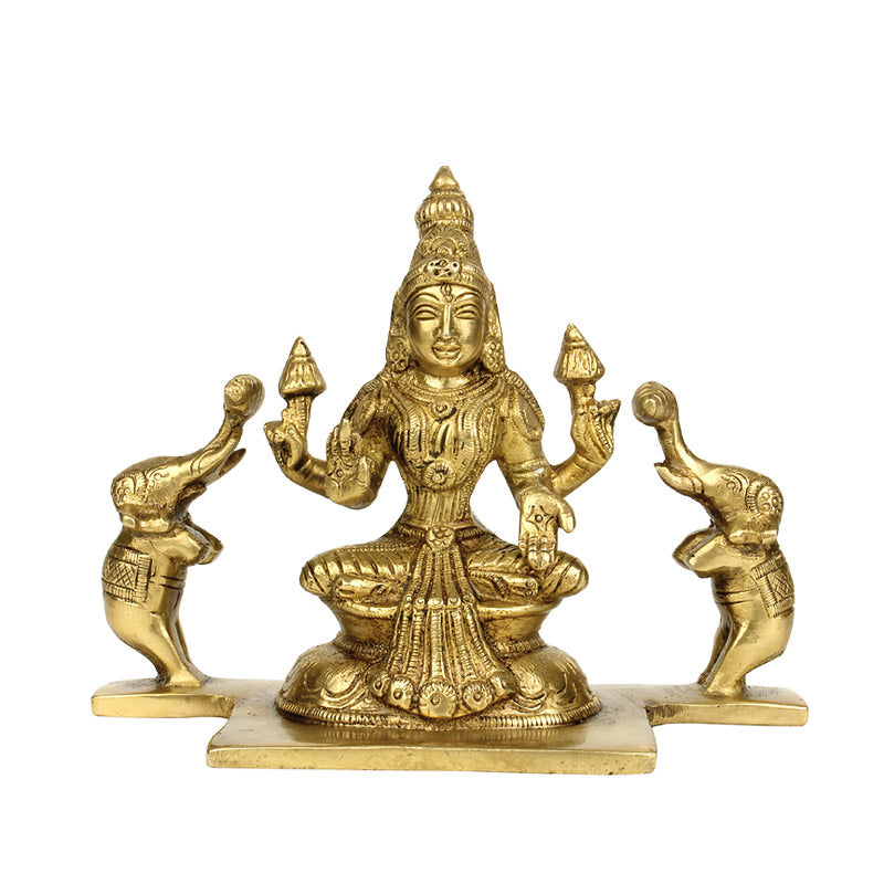 Gajalakshmi Devi Brass Statue